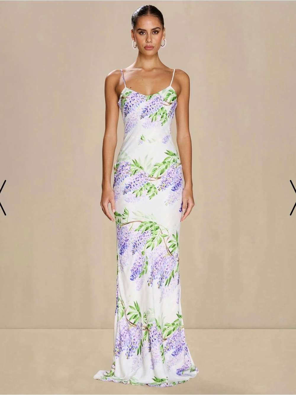 Sonya mods Juliette dress Floral Slip Maxi Dress in Lavender and Green